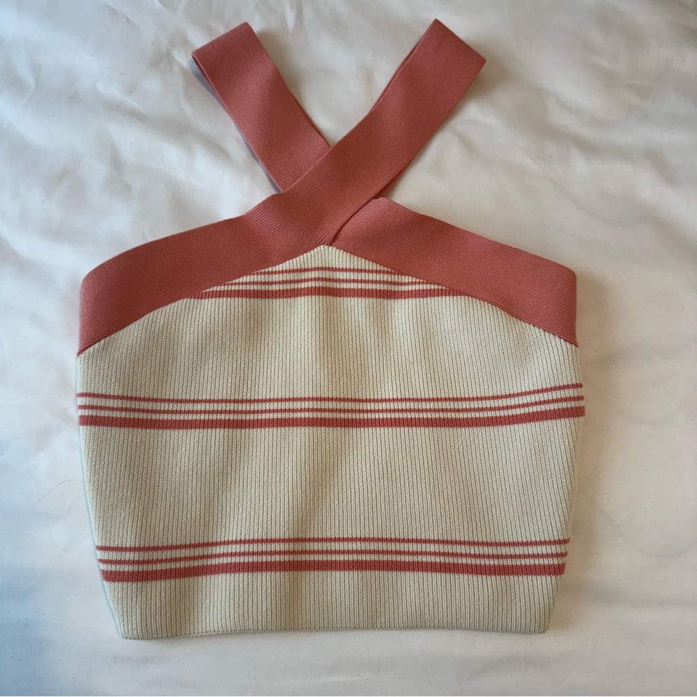 Aritzia Babaton Sculpt Knit Criss Cross Cropped Tank
